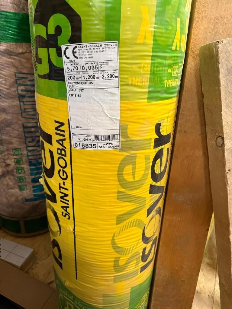 Isolant Isover Saint-Gobain  1200x2200, Neuf, Laine de verre, Isolation de toiture, Enlèvement