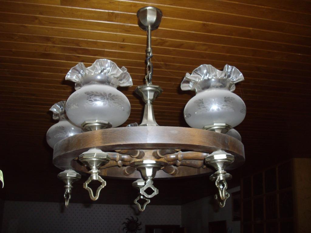 LUMINAIRE, Huis en Inrichting, Lampen | Hanglampen, Gebruikt, 50 tot 75 cm, Glas, Hout, Metaal, Ophalen