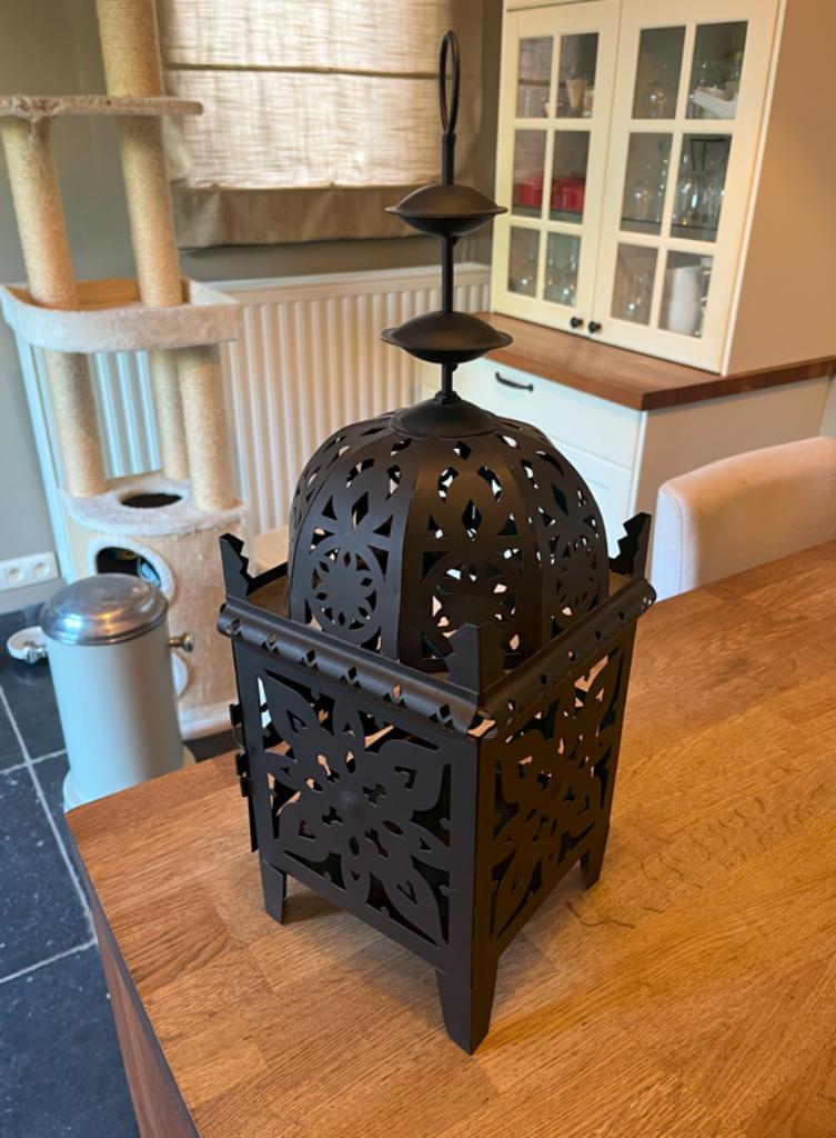 Grande lanterne orientale acier laqué, Enlèvement ou Envoi