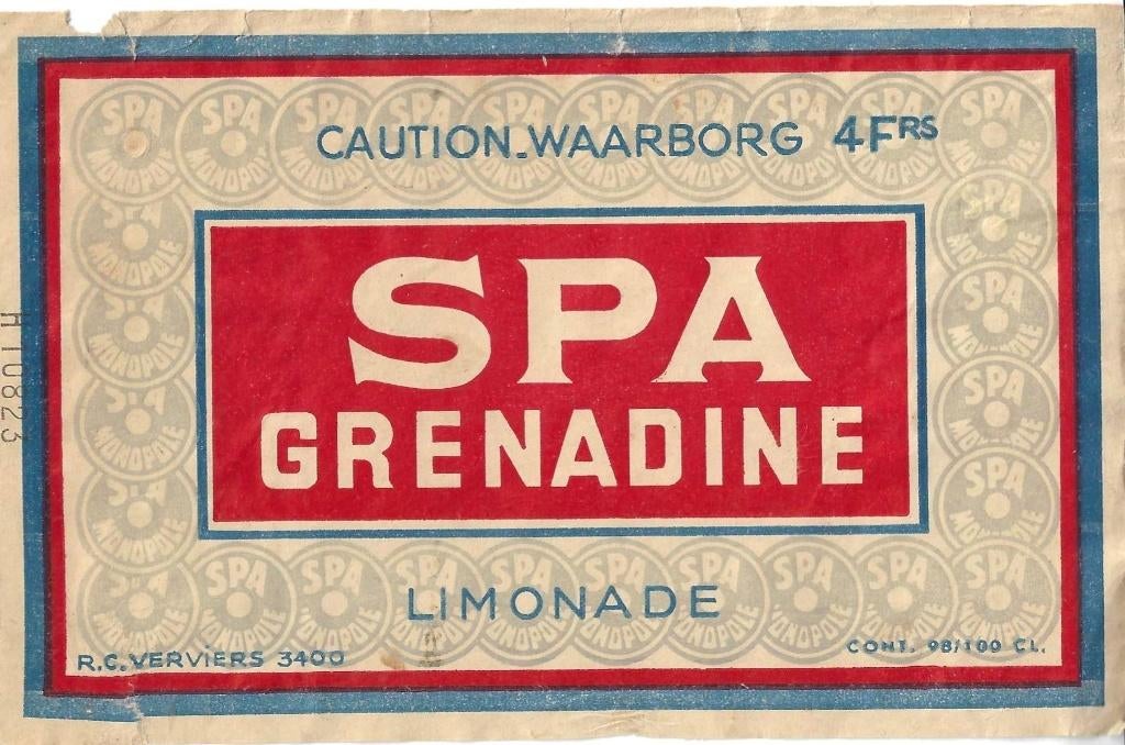 SPA GRENADINE. LIMONADE. ANCIENNE ETIQUETTE., Collections, Enlèvement ou Envoi