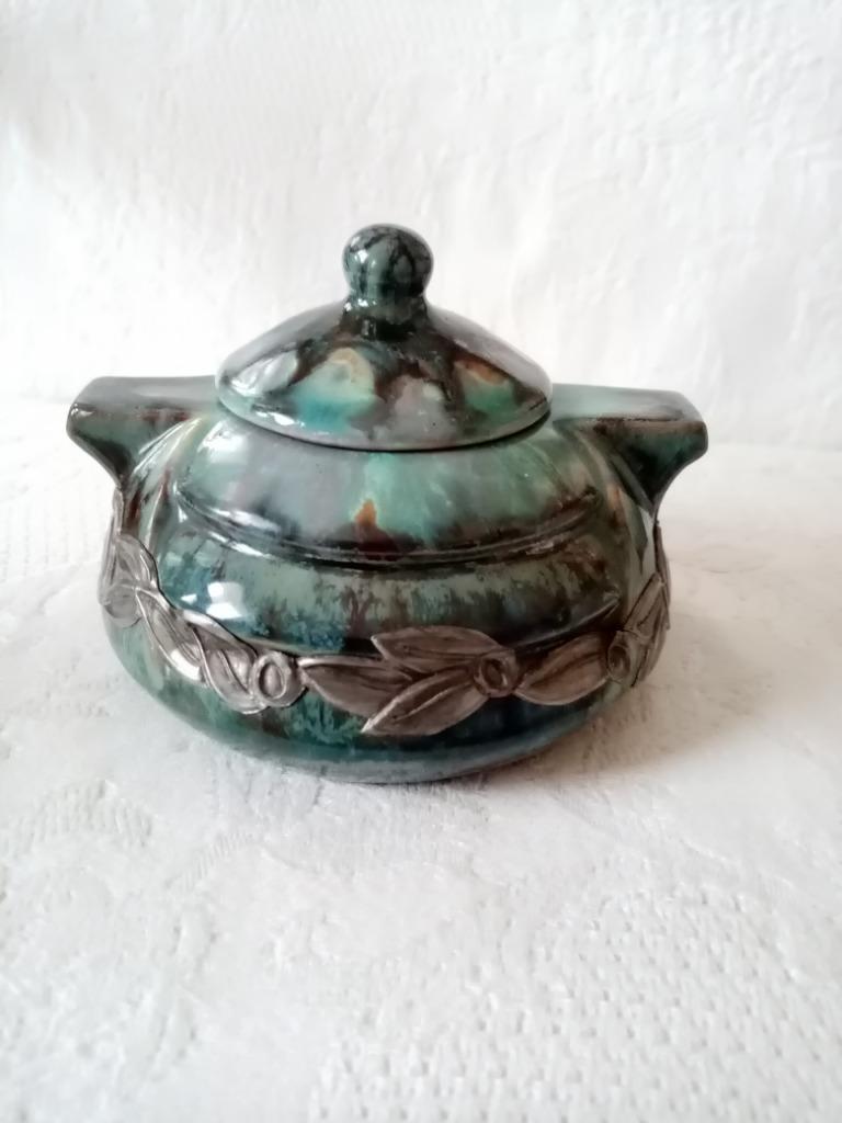 Vase "crane" art déco en grès Céramique  Pierrefonds 30s, Enlèvement ou Envoi