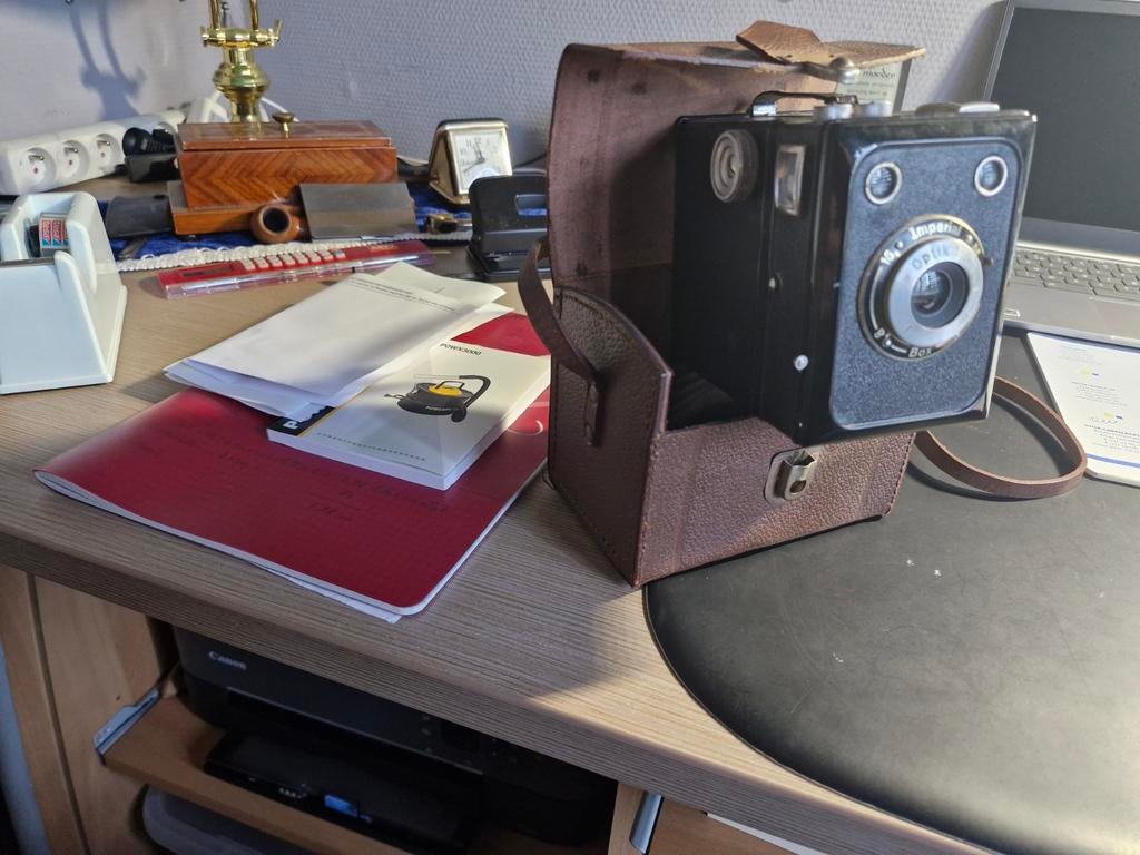 Fototoestel met lederen tas, Verzamelen, Ophalen, Fototoestel