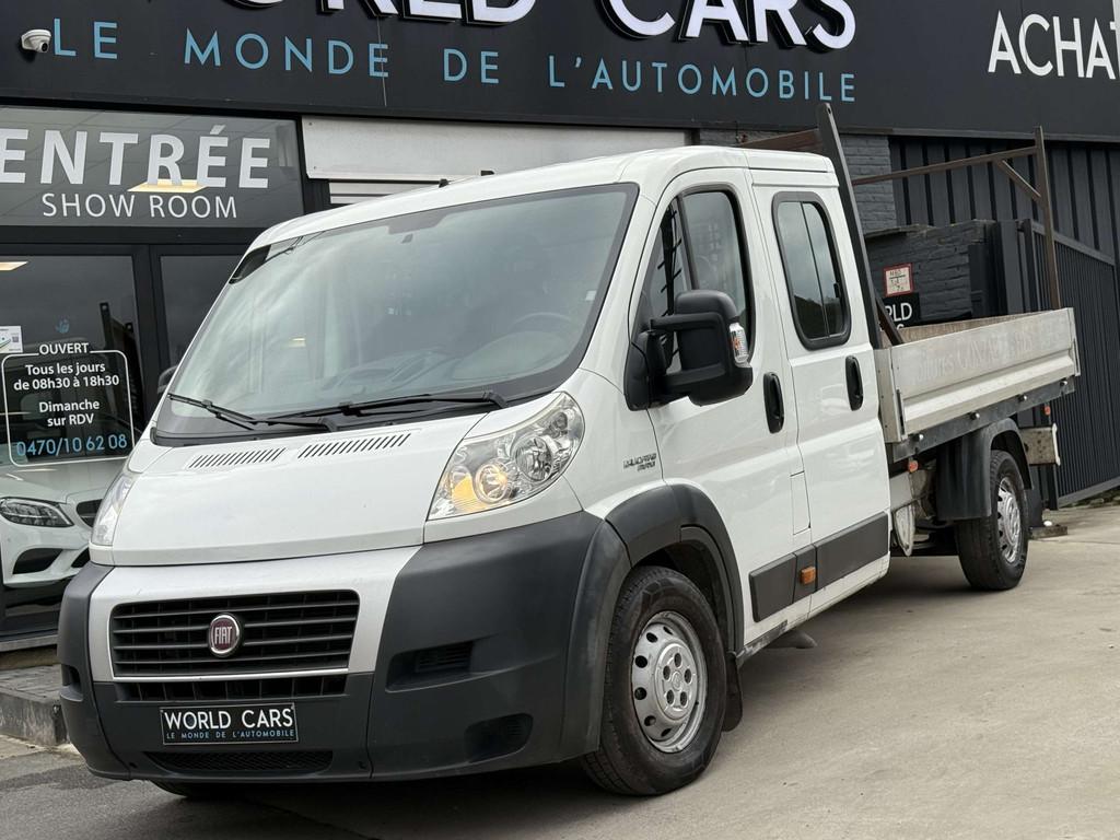 Fiat Ducato 2.3D L4 7PLACES TVAC*BTWIN BENNE GARANTIE 12MOIS, Auto's, Voorwielaandrijving, Stof, Gebruikt, Zwart