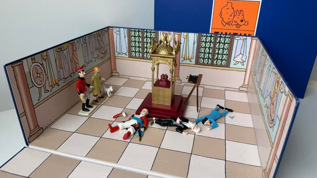 Scène Tintin “Le Sceptre d’Ottokar” (réf. 46916), Enlèvement ou Envoi, Tintin, Comme neuf, Statue ou Figurine