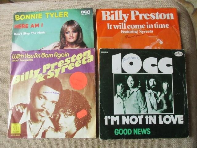 lot 4x Vynils 45t  Slows Anglais, Single, Utilisé, 7 pouces, R&B et Soul