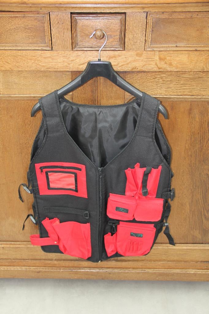 veste de travail multi poches, Rouge, Jimmy Prout, Taille 56/58 (XL), Comme neuf