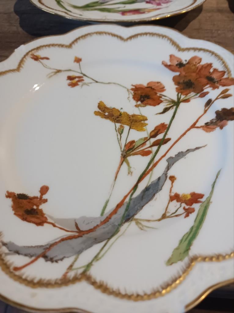 Lot de 6 assiettes  fleuries, Ophalen of Verzenden