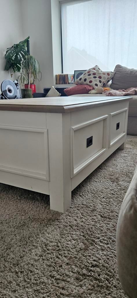 Richmond Interiors salontafel – wit met eiken blad, Ophalen