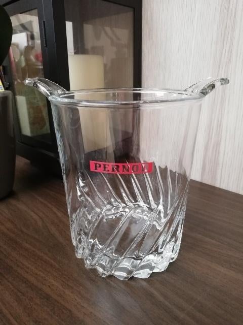 Zwaar glazen ijsemmer Pernod, Verzamelen, Ophalen of Verzenden, Zo goed als nieuw