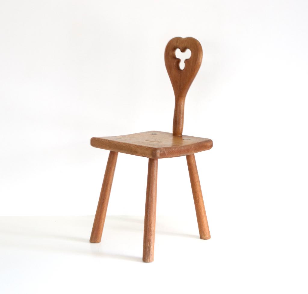 Petite chaise brutaliste, Belgique 1960 - Vintage stoeltje, Antiquités & Art, Enlèvement