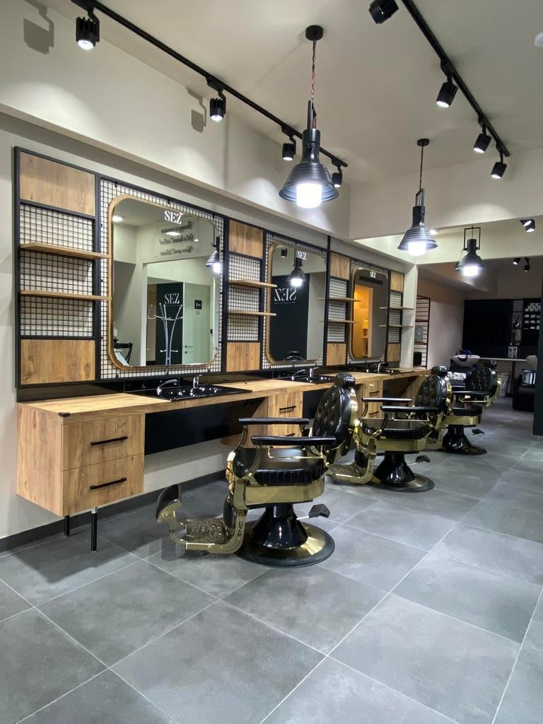 Mobilier de salon complet (3 postes & 3 bacs), Coupe