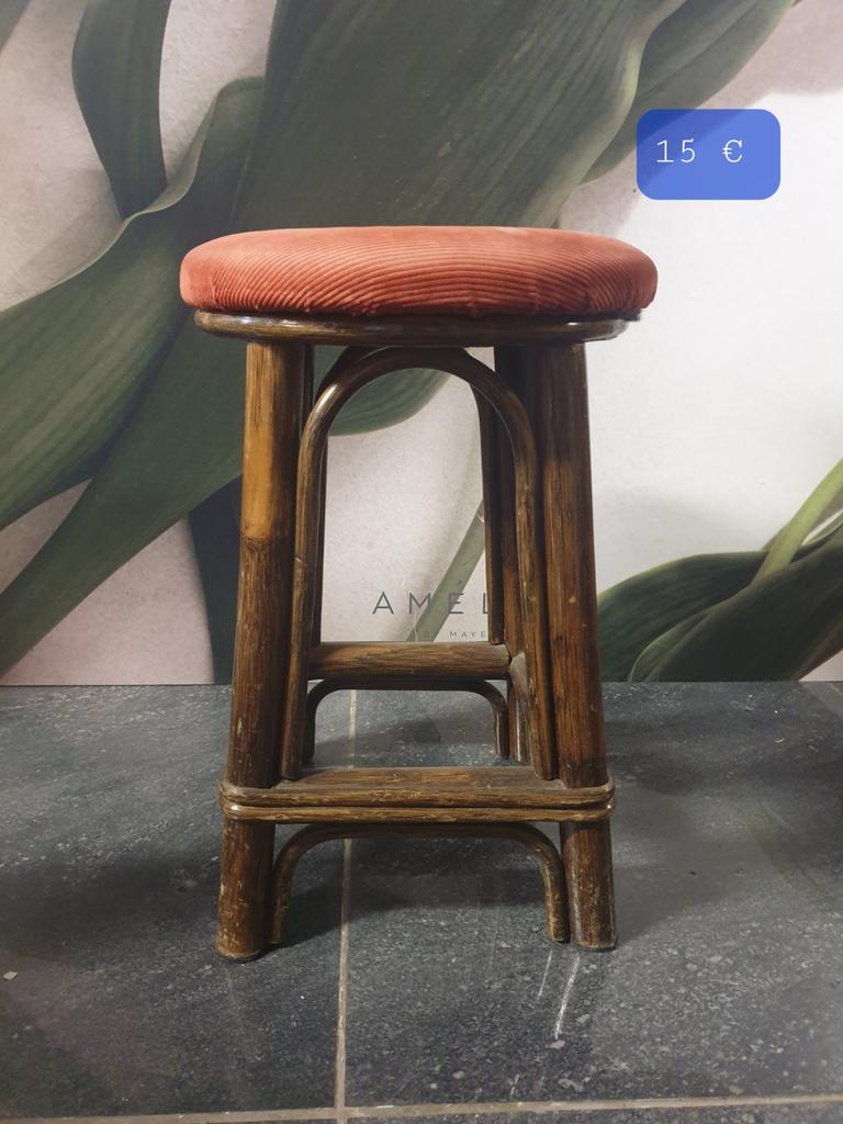 Tabouret vintage en bambou, Enlèvement