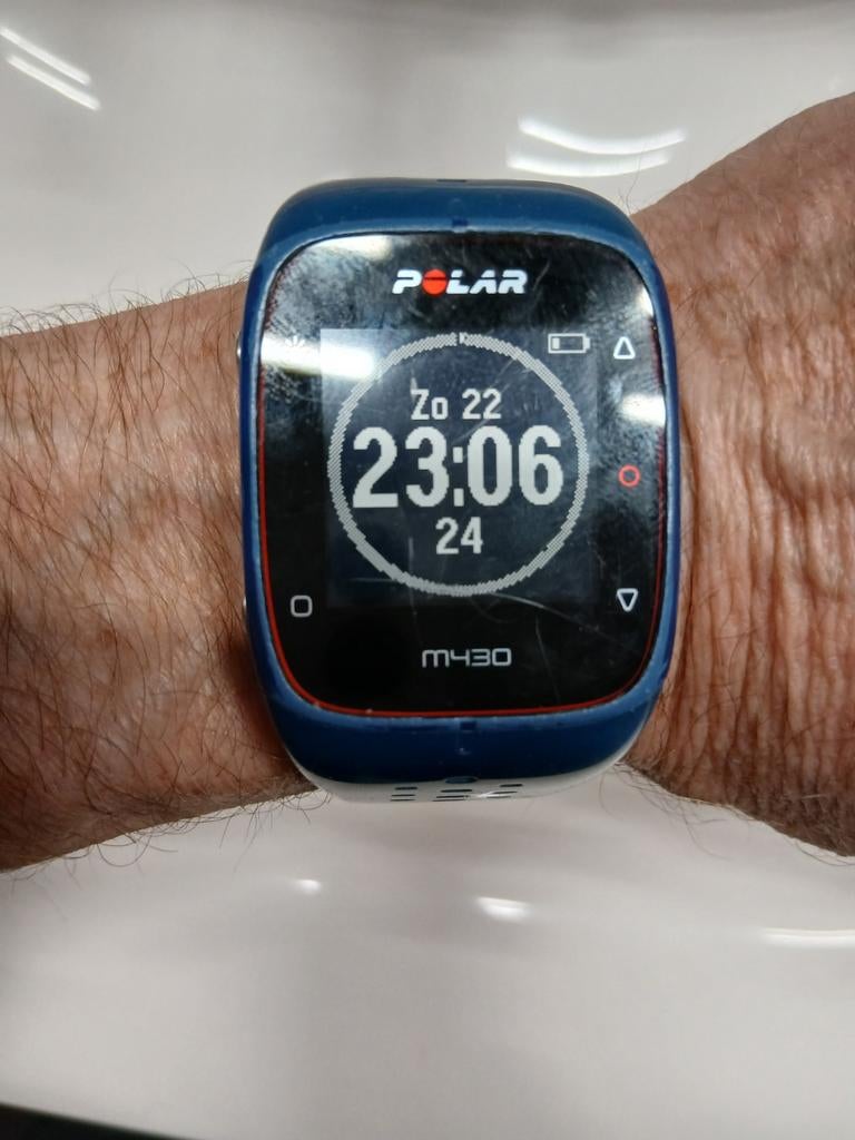 Sporthorloge, Ophalen, Gebruikt, Blauw, Waterdicht