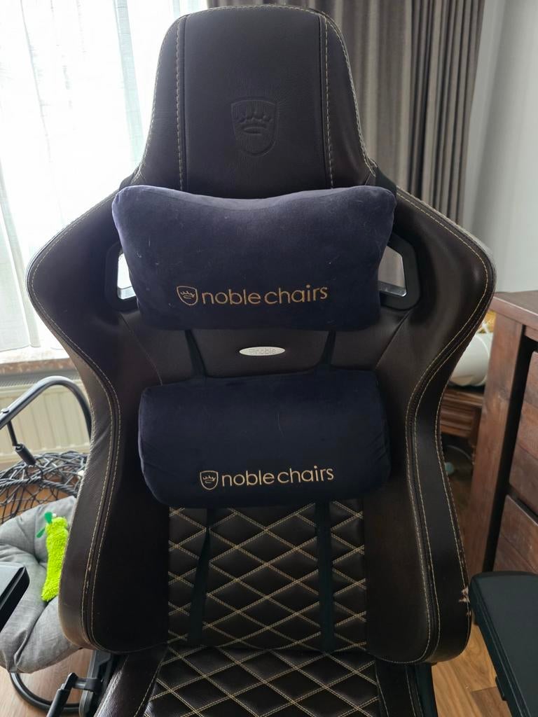 Noblechairs EPIC Echtleder Bruin/Beige, Auto diversen, Autosport-onderdelen, Ophalen