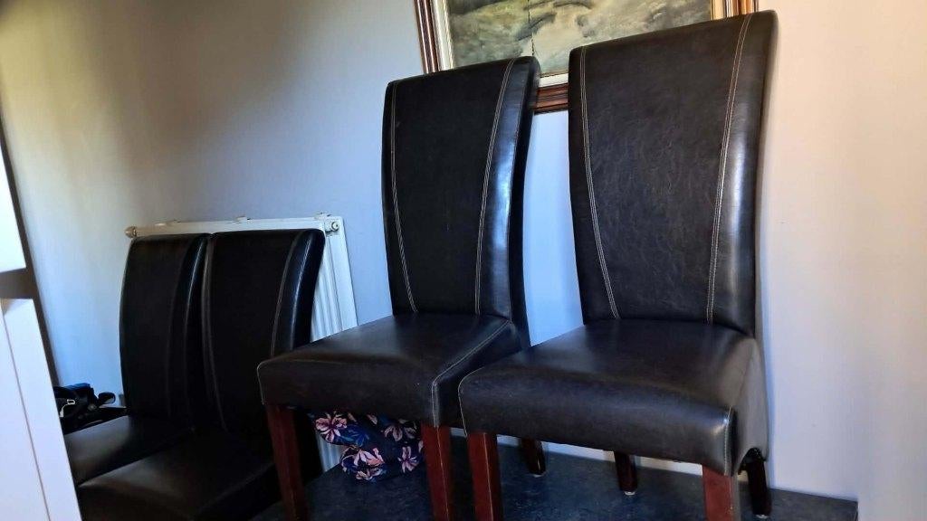 6 lederen eetkamerstoelen, Ophalen