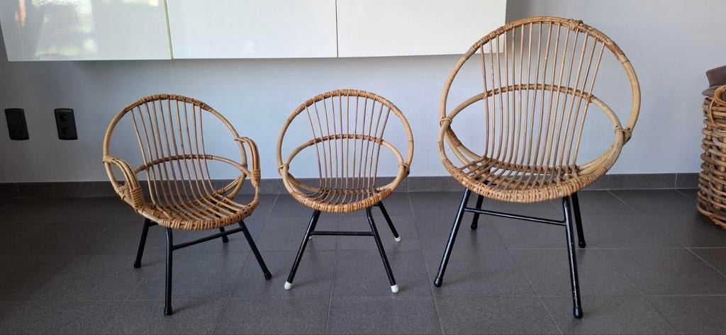 Retro vintage rotan stoelen, Huis en Inrichting, Ophalen