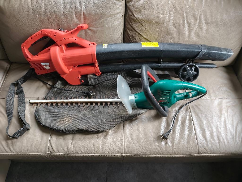 Lot Souffleur/Aspirateur Grizzly + Taille haies, Enlèvement