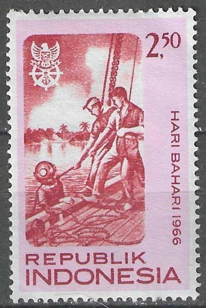 Indonésie 1966 - Yvert 482 - Marine nationale (PF), Timbres & Monnaies, Timbres | Asie, Envoi, Non oblitéré