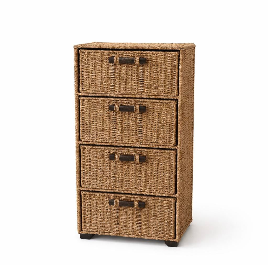 Rotan ladekast met 4 mand-lades, Huis en Inrichting, Kasten | Ladekasten, Ophalen, Overige materialen, Minder dan 50 cm, Boho