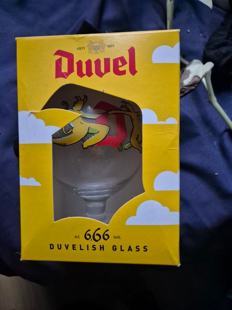 Duvel 666 glas in doos, Verzamelen, Verzenden, Duvel