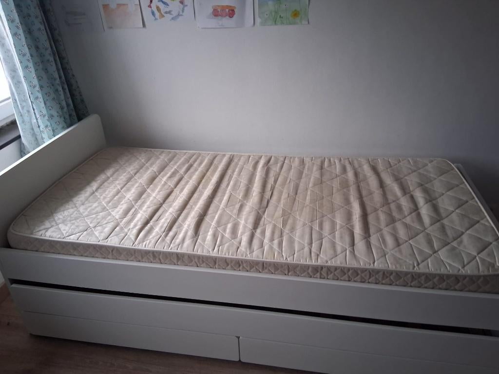 Lit enfant 90 x 200 cm avec lit tiroir supplémentaire., Maison & Meubles, Chambre à coucher | Lits, Utilisé, Une personne, 90 cm