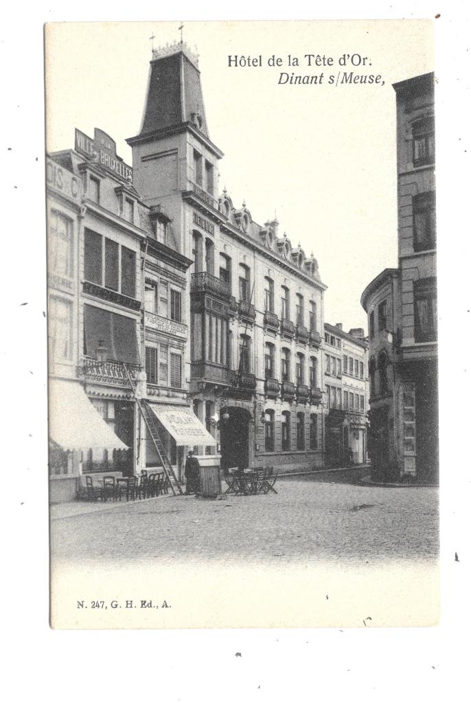 Dinant NA85: Hotel de la Tête d'Or, Verzenden, Voor 1920, Ongelopen, Namen