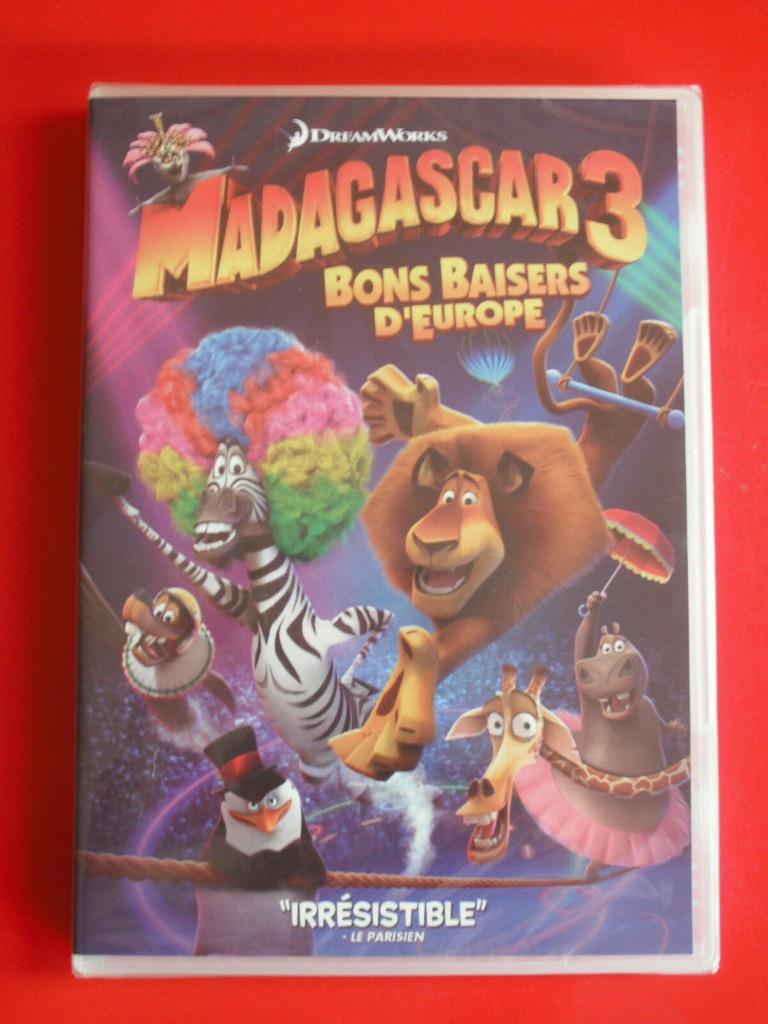 MADAGASCAR 3 * BONS  BAISERS D' EUROPE * NEUF SOUS CELLO, Enlèvement ou Envoi, Dessin animé, Tous les âges, Autres genres