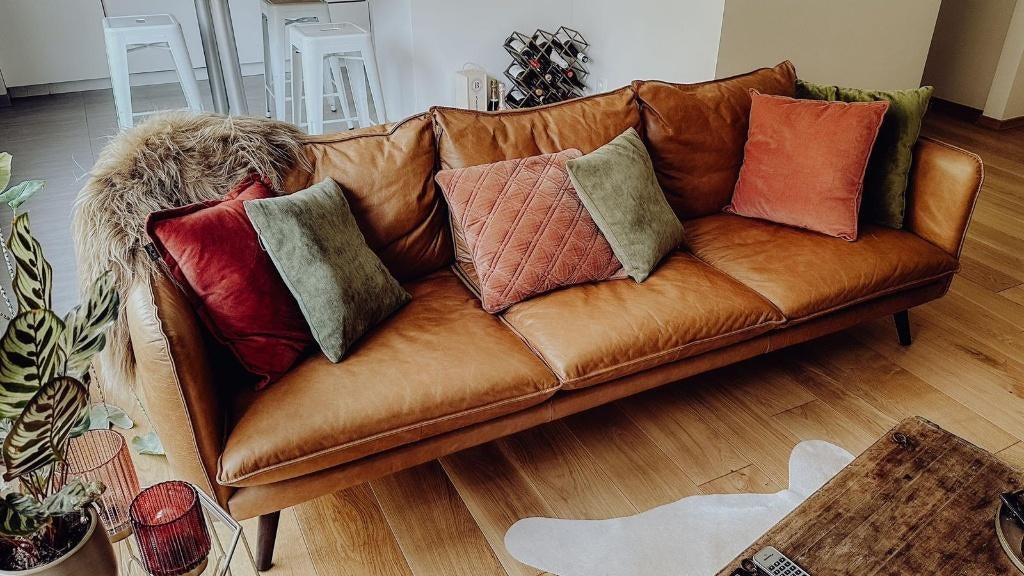 Sofa (Maisons du Monde), 200 à 250 cm, Lederen zetel, Banc droit, Enlèvement