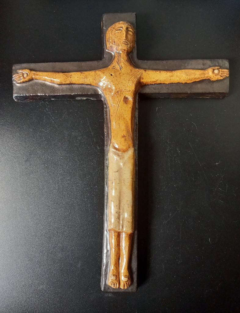 Croix céramique Perignem Renaat Bosschaert?, Antiquités & Art, Enlèvement ou Envoi