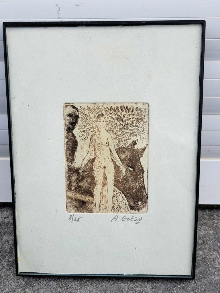 eau forte signe andre goezu, Antiquités & Art, Enlèvement ou Envoi