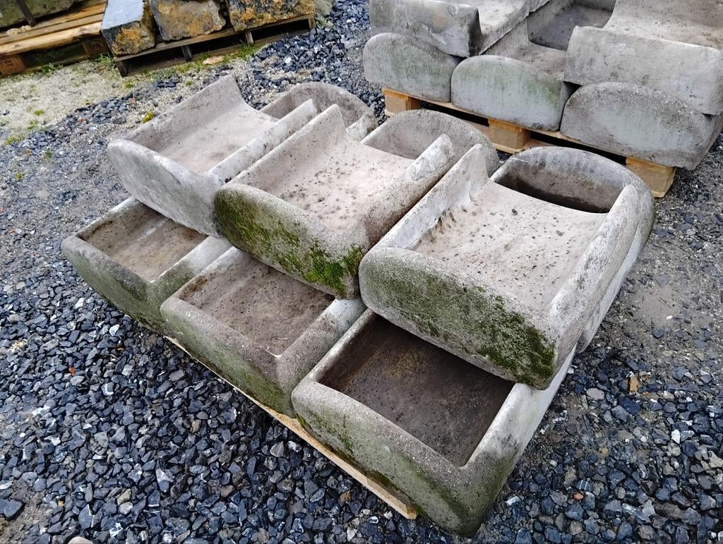 Anciens bacs jardinières empilable béton, Enlèvement, Béton
