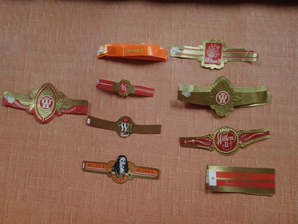 Sigarenringen fabrikant Willem II, Ophalen of Verzenden, Gebruikt, Sigarenbandjes