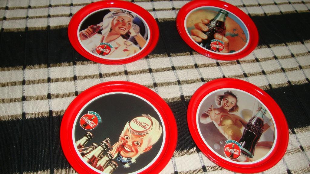 4 sous-verres Coca Cola vintage différents en métal, Collections, Enlèvement ou Envoi, Neuf, Autres types