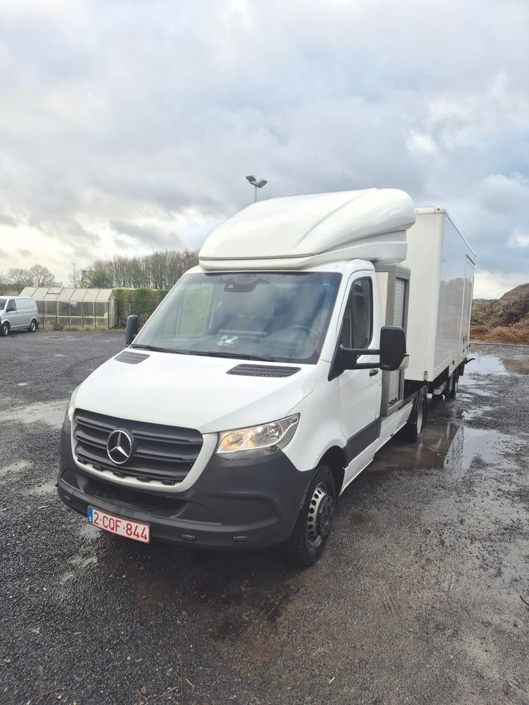 Mercedes sprinter, minitrailer (BE RIJBEWIJS), Auto's, 4 cilinders, Wit, Leder, Android Auto