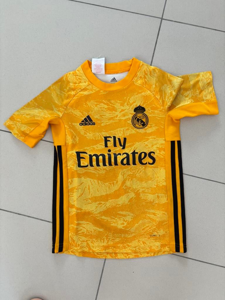 Real madrid voetbalshirt Courtois maat 128 7-8 jaar, Adidas, Gebruikt, Jongen of Meisje, Sport- of Zwemkleding