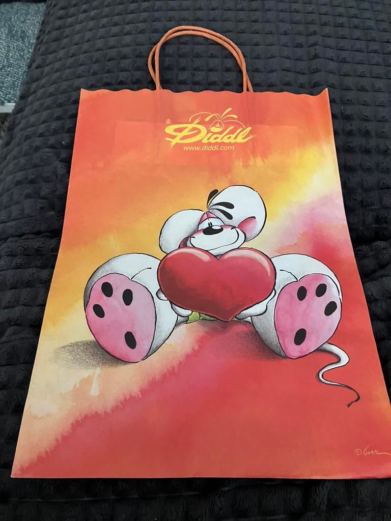 Grote papieren zak Diddl met hart, Verzamelen, Ophalen of Verzenden, Diddl, Zo goed als nieuw