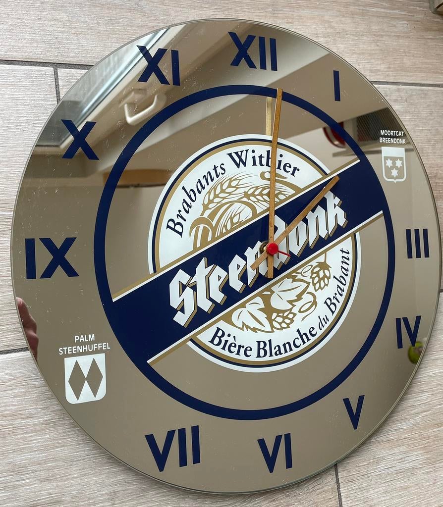 Reclame Spiegel klok - Steendonk, Verzamelen, Biermerken, Ophalen, Overige typen, Overige merken