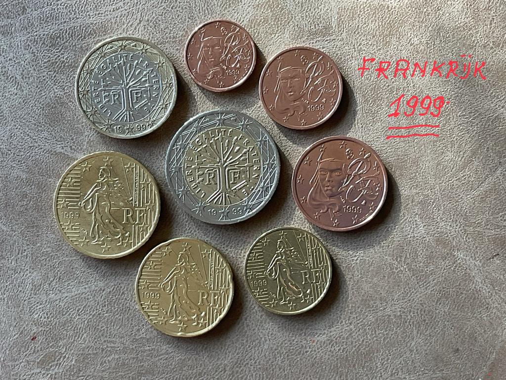 PIÈCES EN EURO FRANCE 1999 de 1ct à 2€ en bon état, Enlèvement ou Envoi, France