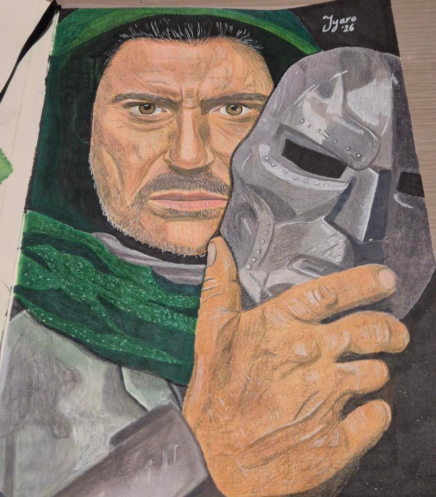 Dr doom uit Avengers: Doomsday portret, Antiek en Kunst, Kunst | Schilderijen | Modern, Ophalen of Verzenden