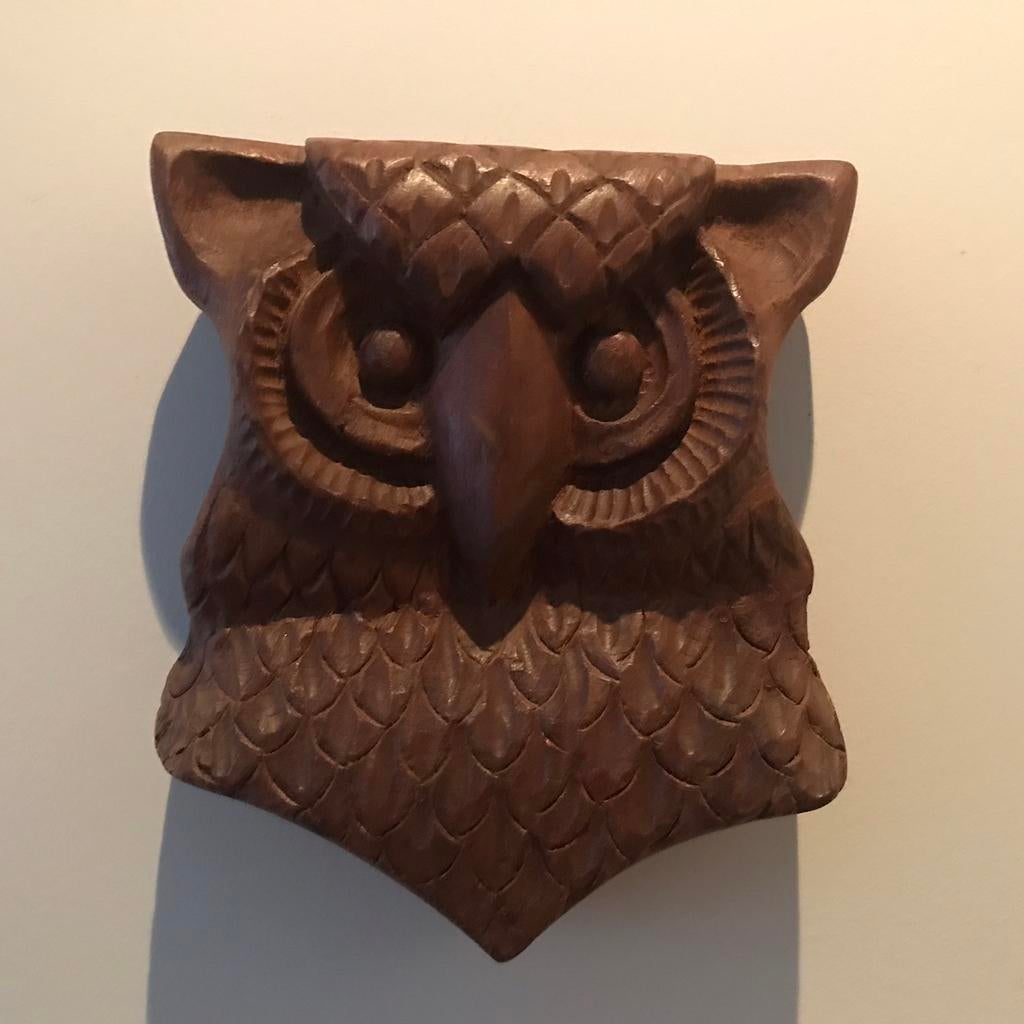 Houten uil, handgemaakt, Ophalen of Verzenden, Zo goed als nieuw