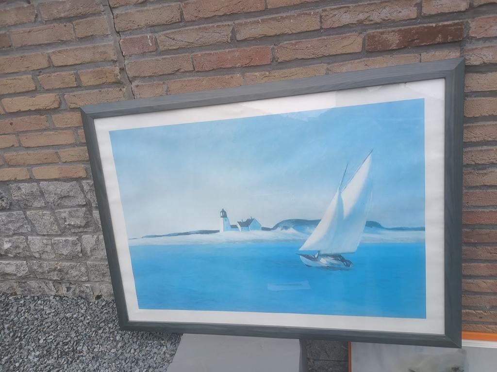 Beau très grand cadre en bois avec photo, Enlèvement