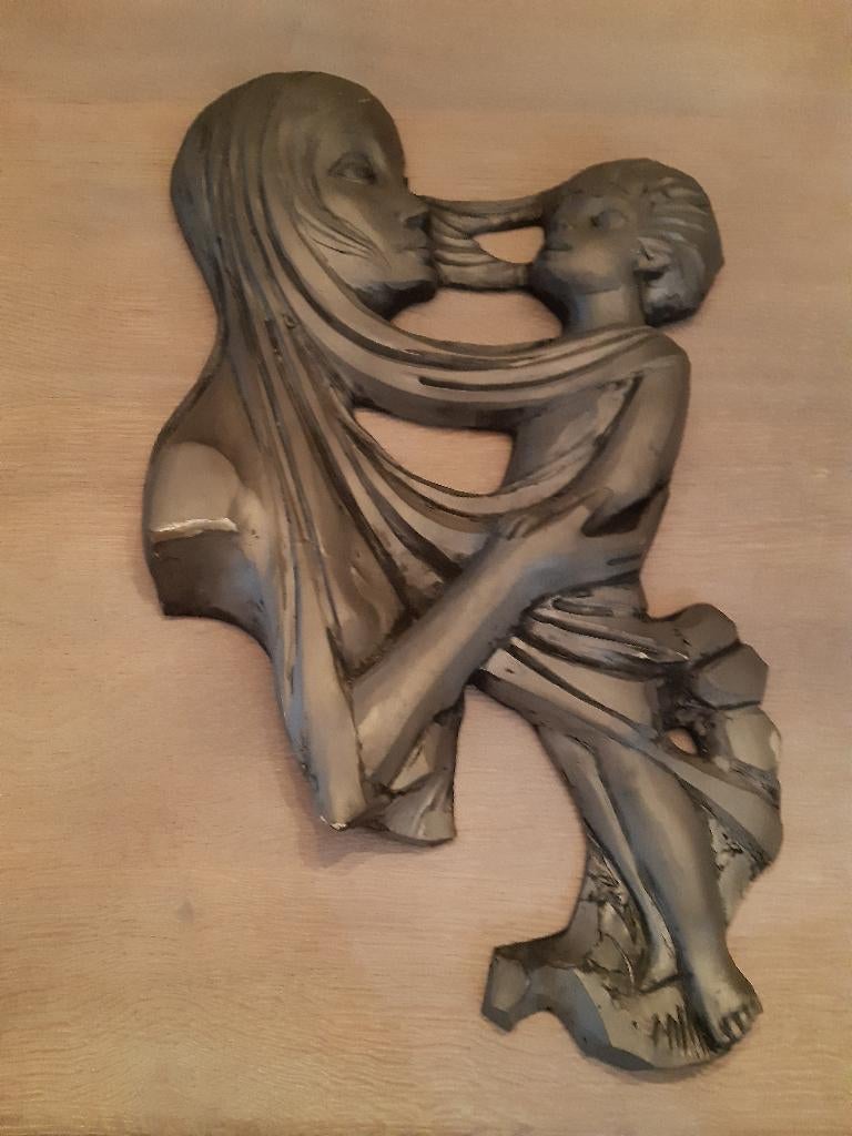 Beeld  muur decoratie MOEDER EN KIND, Ophalen, Beeld