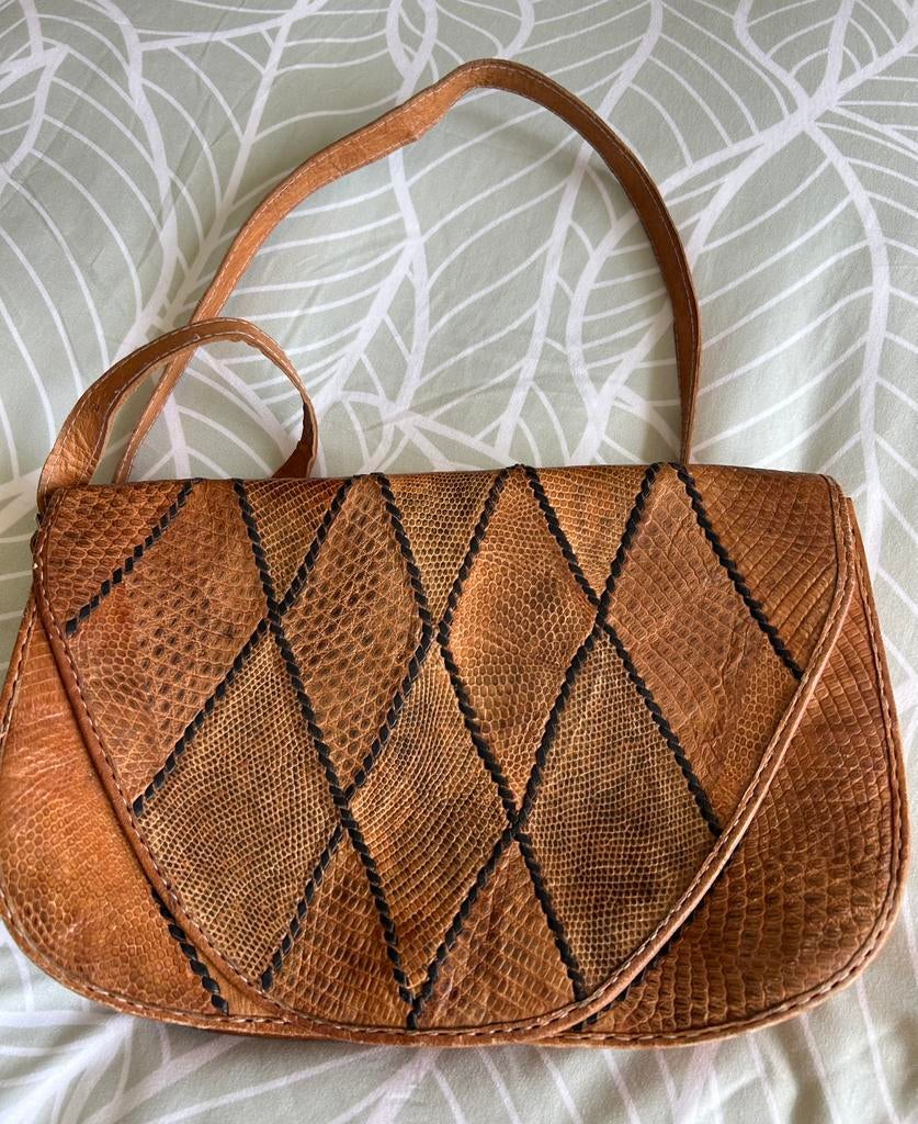 Vintage Lederen Tassen – Uniek & Karaktervol, Ophalen, Gebruikt, Schoudertas