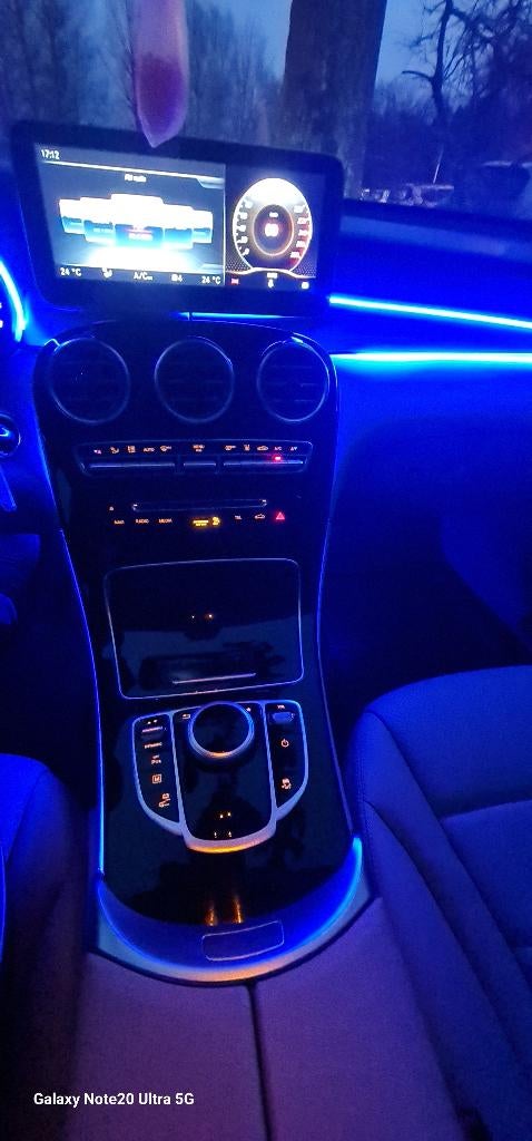 Mercedes Glc 350E, Auto's, Automaat, Blauw, Leder, GLC