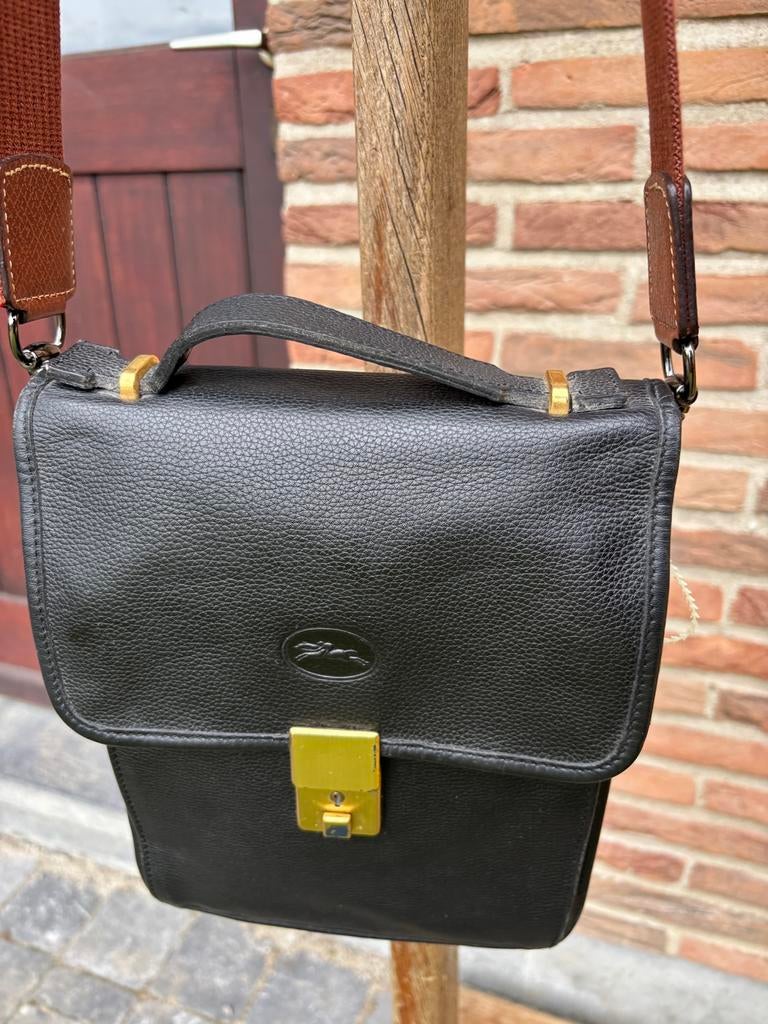 Sac cuir Longchamp homme, Enlèvement ou Envoi, Comme neuf, Noir, Cuir