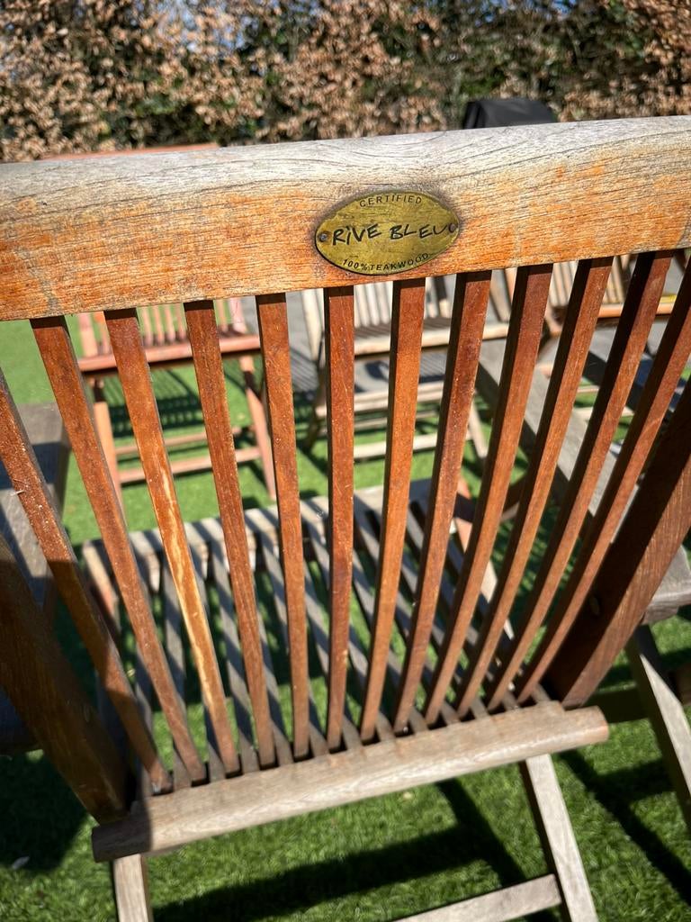 Tuinset: 6 stoelen en tafel in hardhout( teak), Tuin en Terras, Ophalen, Zo goed als nieuw, Hout