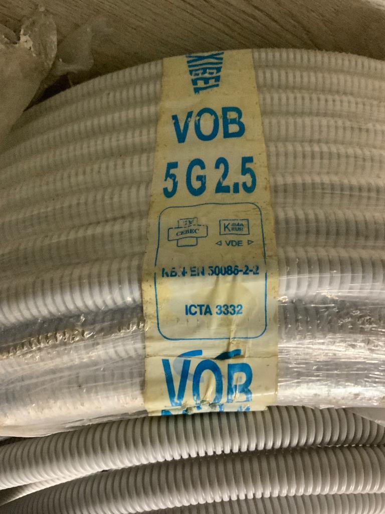 Tube précâblé - câble VOB - 5G2,5mm² Ø 20mm, 100 mètres, Enlèvement, Neuf, Câble ou Fil électrique