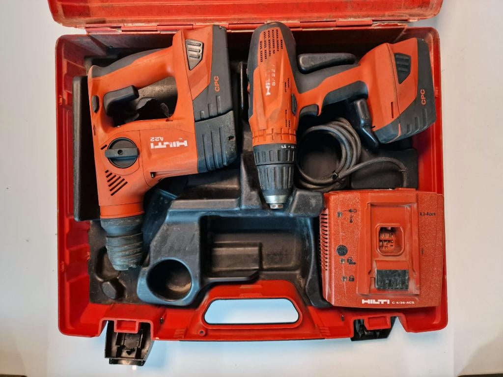 Hilti TE 4 A22 snoerloze boorhamer + SF 22A schroefmachine, Doe-het-zelf en Bouw, Gereedschap | Boormachines, Ophalen of Verzenden