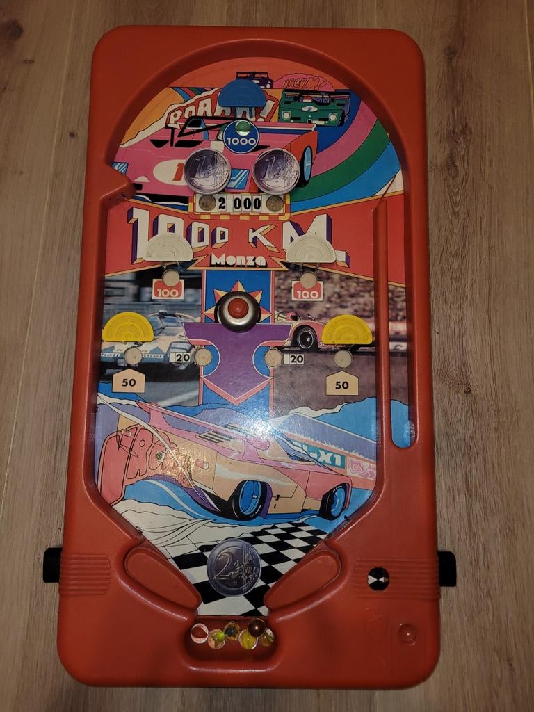 Monza mechanische vintage tafelflipperkast, Verzamelen, Ophalen, Gebruikt, Mechanisch, Flipperkast