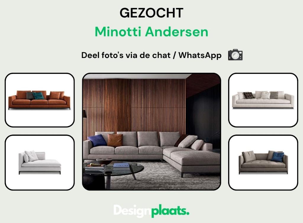 RECHERCHE: Minotti Andersen — Achat immédiat, Maison & Meubles, Enlèvement ou Envoi, Banc d'angle, Bankstel Bank Zetels Sofa Hoekbank Design bank